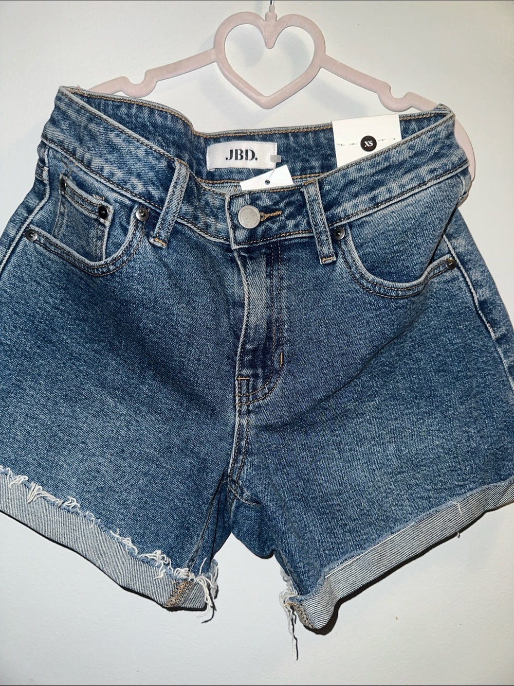 Women's High-Rise Dark Blue Denim Jean Shorts